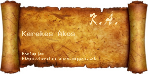 Kerekes Ákos névjegykártya