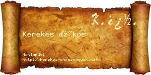 Kerekes Ákos névjegykártya