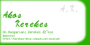 akos kerekes business card